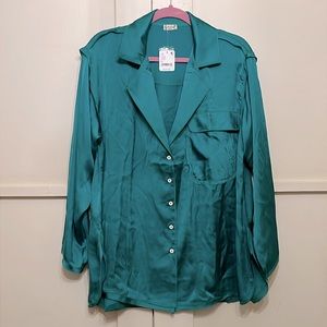 Silk free people pajama top